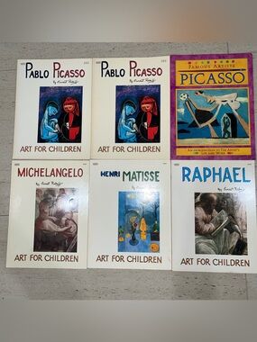 Picasso Michelangelo Matisse Raphael Art for Children Books Set of 6 Vintage